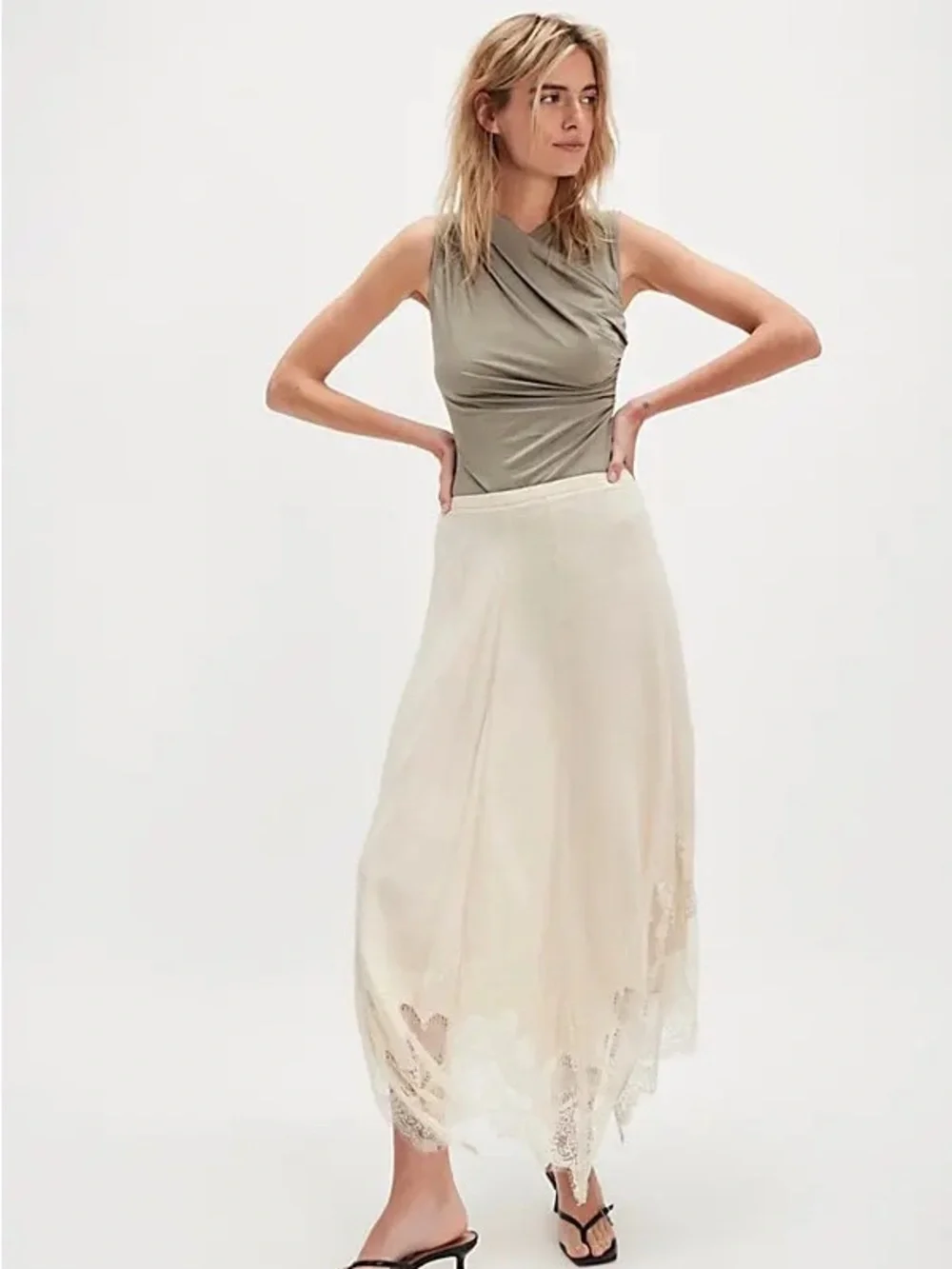 1522. FREE PEOPLE Hit It Off Bodysuit in Slate Sz L NWT $68